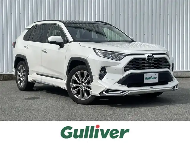 トヨタ ＲＡＶ４ G Zパッケージ 福岡県 2020(令2)年 3.9万km ホワイトパールクリスタルシャイン モデリスタエアロ/パノラマルーフ/黒革シート/アルパイン９型ナビ/フルセグTV/CD/DVD/BT/SD/バックカメラ/PCS/LTA/クリアランスソナー/PKSB/ハンズフリーパワーバックドア/デジタルインナーミラー/ＢＳＭ/レーダークルーズコントロール/ルーフレール/シートメモリー/パワーシート/前席シートヒーター/ステアリングヒーター/ビルトインETC/スマートキー/プッシュスタート/LEDオートライト/オートハイビーム/電動パーキング/ブレーキホールド/ワイヤレス充電