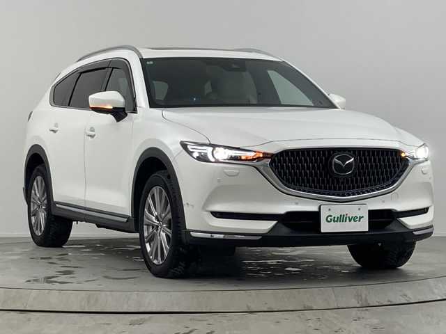 マツダ ＣＸ－８ XD エクスクルーシブモード 熊本県 2022(令4)年 7.6万km スノーフレイクホワイトパールマイカ サンルーフ/BOSEサウンド/純正10インチメーカーナビ/(AM/FM/BT/USB/フルセグTV）/白革シート/全周囲モニター/パワーバックドア/コーナーセンサー/パワーシート/メモリーシート/シートヒーター/シートベンチレーション/衝突軽減ブレーキ/レーントレーシングアシスト/レーダークルーズコントロール/置くだけ充電/アイドリングストップ/革巻きステアリング/ステアリングスイッチ/オートライト/電動サイドブレーキ/プッシュスタート/フロアマット/電格ウインカーミラー/スペアキー