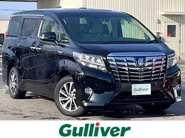 トヨタ アルファードハイブリット エグゼクティブ ラウンジ 道北・旭川 2017(平29)年 7.4万km ブラック /禁煙車//4WD//ワンオーナー//JBLプレミアムサウンドシステム（１７スピーカー）//ツインムーンルーフ//純正ナビ/ CD/DVD/BT/SD/USB/フルセグ//パノラミックビューモニター//純正フリップダウンモニター//セミアニリン革シート//パワーシート//シートヒーター//両側パワースライドドア//ステアリングヒーター//パワーバックドア//ミラーヒーター//助手席パワーオットマン//アクセサリーコンセント5個//リアサンシェード//プリクラッシュセーフティシステム//インテリジェントクリアランスソナー//レーダークルーズコントロール//オートハイビーム//オートライト//LEDヘッドライト//LEDフォグランプ//ドライブレコーダー//横滑り防止//保証書