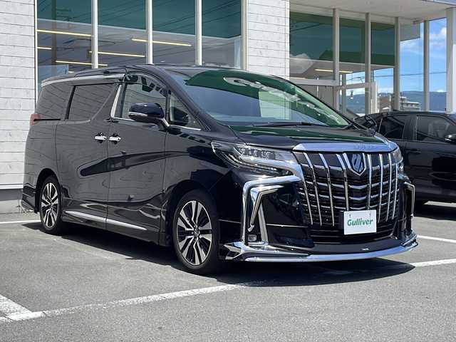 トヨタ アルファード S Cパッケージ 静岡県 2022(令4)年 6万km ブラック 純正DAナビ/地デジTV/純正CD/DVD/Bluetooth/バックカメラ/フリップダウンモニター/両側パワースライドドア/サンルーフ/デジタルインナーミラー/シートヒーター＆エアシート/セーフティセンス/パワーバックドア/モデリスタマフラー/モデリスタエアロ/純正18インチAW/ビルトインETC/スマートキー