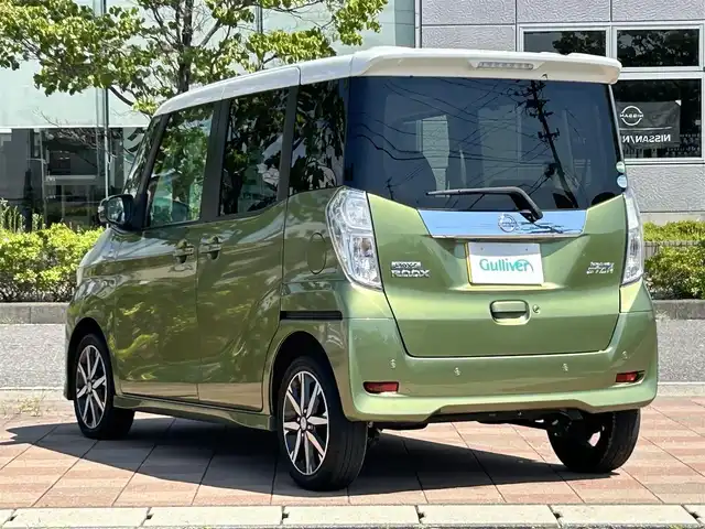 日産 デイズ ルークス ハイウェイスター Gターボ 福島県 2020(令2)年 3.4万km ホワイトソリッド/プレミアムオリーブM ターボ/社外ナビゲーション/型番：AVIC-RW810/【CD/DVD/SD/BT/TV】/アラウンドビューモニター/ドライブレコーダー/ETC/両側電動スライドドア/インテリジェントエマージェンシーブレーキ/車線逸脱警報/クルーズコントロール/アイドリングストップ/シートバックテーブル/リアドアシェード/リアサーキュレーター/LEDオートライト/純正フロアマット