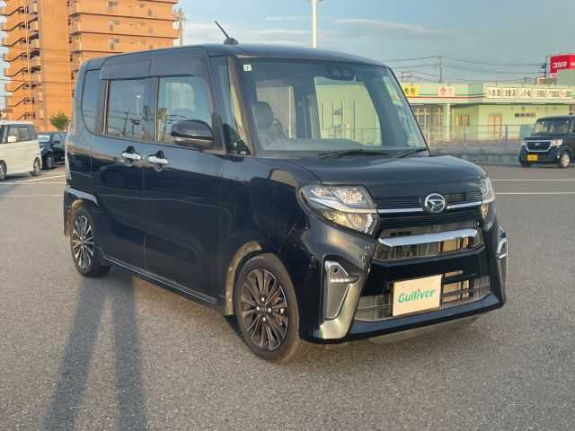ダイハツ タント カスタム RS 山口県 2019(令1)年 7.5万km パールブラック 純正SDナビ/・DVD再生機能有/・フルセグTV/・Bluetooth接続/・アラウンドビューモニター/ETC/ドライブレコーダー/衝突軽減システム/横滑り防止装置/クリアランスソナー/アイドリングストップ/ハーフレザーシート/USB入力端子/レーダークルーズコントロール/両側パワースライドドア/純正15インチアルミホイール/ドアバイザー/ウィンカーミラー