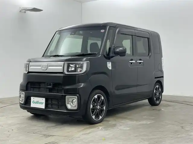 ダイハツ ウェイク G ターボ　レジャーエディション SA Ⅱ 岡山県 2016(平28)年 6.9万km ブラックマイカメタリック １０．１インチフリップダウンモニター/純正８インチSDナビ/【Bluetooth/フルセグTV/HDMI/USB/iPod】/衝突軽減ブレーキシステム/両側電動スライドドア/バックカメラ/社外ドライブレコーダー（前）/コーナーセンサー（後）/純正フロアマット/踏み間違い防止/横滑り防止/ISOFIX/後席サンシェイド/ステアリングスイッチ/チルトステアリング/シートリフター/シートバックテーブル/ドアバイザー/新車保証書/取扱説明書