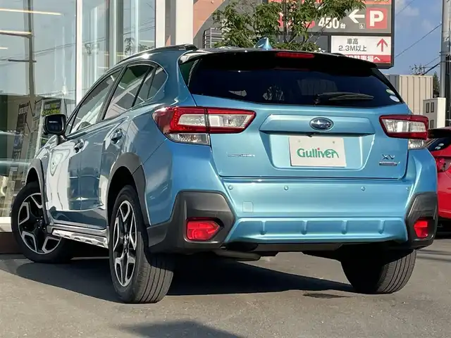 スバル ＸＶ ハイブリッド アドバンス 道央・札幌 2018(平30)年 4.2万km ラグーンブルーP ・４WD/・衝突軽減ブレーキ/・ハーフレザーシート/・純正SDナビ/　CD＆DVD＆USB＆SD＆ラジオ＆BT/・フルセグTV（走行中視聴不可）/・バックカメラ/・サイドカメラ/・パドルシフト/・オートエアコン/・オートライト/・アイドリングストップ/・ダウンヒルアシストコントロール/・レーンキープアシスト/・プッシュスタート/・スマートキー/・LEDライト/・ステアリング連動ヘッドランプ/・純正フロアマット/・フォグライト/・ウィンカーミラー/・ETC