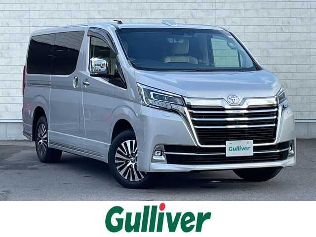 トヨタ グランエース プレミアム 群馬県 2020(令2)年 7.6万km シルバーM トヨタセーフティセンス/・プリクラッシュセーフティ/・レーダークルーズコントロール/・ハイビームアシスト/・レーンディパーチャーアラート/・ブラインドスポットモニター/・パーキングセンサー/・ロードサインアシスト/・パーキングサポートブレーキ/純正8型ディスプレイオーディオ（地図有）/　　Bluetooth/フルセグ/CD/DVD/    USB/Miracast/FM/AM/　  AppleCarPlay/AndroidAuto/パノラミックビューモニター/12.1型フリップダウンモニター/ベージュレザーシート/両側パワースライドドア/バックドアオートクロージャー/全席パワーシート/全席シートヒーター/デジタルインナーミラー/オートLEDヘッドライト/ドライブレコーダー/スマートキー2本/ビルドインETC2.0