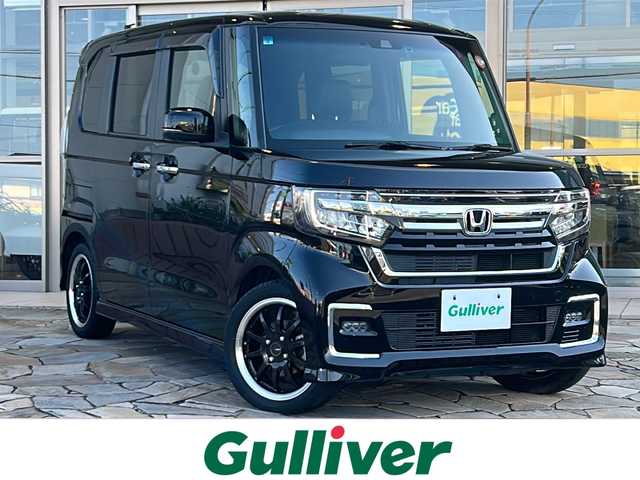 ホンダ Ｎ ＢＯＸ カスタム L ターボ 静岡県 2021(令3)年 5万km クリスタルブラックパール 純正メモリナビ/・CD/・DVD/・フルセグＴＶ/・Bluetooth/・USB/・iPod/・AM/・FM/主要装備/・両側パワスラ/・衝突軽減/・レーンキープ/・追従クルコン/・コーナーセンサー前後/・バックカメラ/・ETC/・ドラレコ/・ハーフレザーシート/・シートヒーターD/N席/・パドルシフト/・ステリモ/・スマートキー/・プッシュスタート/・純正フロアマット/・社外アルミホイール