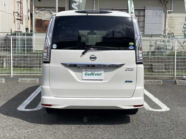 日産 セレナ ハイウェイスター Sハイブリッド 兵庫県 2014(平26)年 5.8万km ブリリアントホワイトパール ワンオーナー/エマージェンシーブレーキ/LDW(車線逸脱警報)/純正ナビ/フルセグTV/Bluetooth/バックカメラ/ETC/パワースライドドア/純正16インチAW/オートライト/オートエアコン/リアオートエアコン/インテリジェントキー/プッシュエンジンスターター/クルーズコントロール/取扱説明書・保証書.・スペアキー