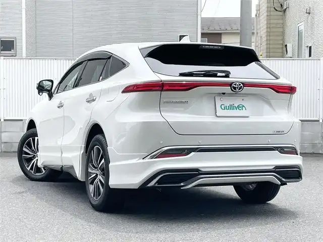 トヨタ ハリアー G 栃木県 2021(令3)年 1.9万km ホワイトパールクリスタルシャイン 純正ナビ（BT/Miracast/フルセグTV/USB）/モデリスタフルエアロ/クルーズコントロール/デジタルインナーミラー/パワーバックドア/パワーシート/純正ドライブレコーダー/バックカメラ/ドアバイザー/ETC/オートチルト＆テレスコピックステアリング/オートハイビーム/保証書/取説/スペアキー