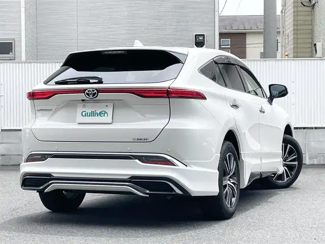 トヨタ ハリアー G 栃木県 2021(令3)年 1.9万km ホワイトパールクリスタルシャイン 純正ナビ（BT/Miracast/フルセグTV/USB）/モデリスタフルエアロ/クルーズコントロール/デジタルインナーミラー/パワーバックドア/パワーシート/純正ドライブレコーダー/バックカメラ/ドアバイザー/ETC/オートチルト＆テレスコピックステアリング/オートハイビーム/保証書/取説/スペアキー