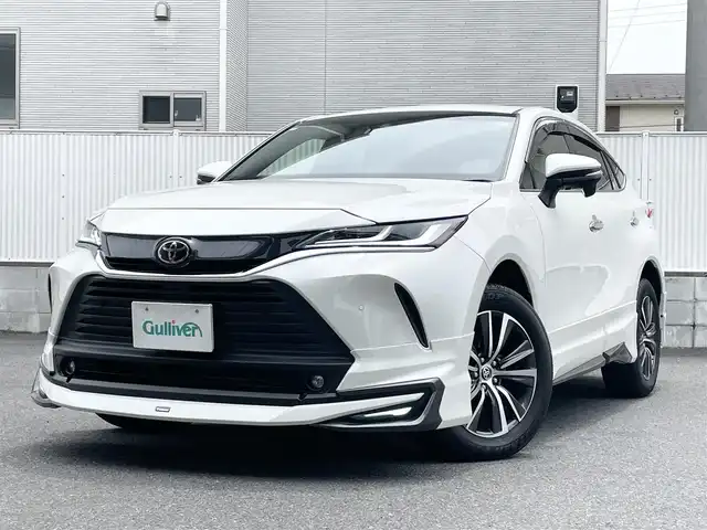 トヨタ ハリアー G 栃木県 2021(令3)年 1.9万km ホワイトパールクリスタルシャイン 純正ナビ（BT/Miracast/フルセグTV/USB）/モデリスタフルエアロ/クルーズコントロール/デジタルインナーミラー/パワーバックドア/パワーシート/純正ドライブレコーダー/バックカメラ/ドアバイザー/ETC/オートチルト＆テレスコピックステアリング/オートハイビーム/保証書/取説/スペアキー