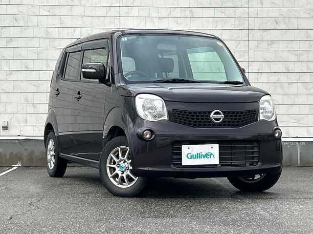 日産 モコ X 富山県 2012(平24)年 5.7万km アーバンブラウン 純正メモリナビ/Bluetooth、ワンセグTV、AM、FM、CD、SD/バックカメラ/ABS/盗難防止装置/プッシュスタート/スマートキー/スペアキー/ドアバイザー/純正マット/パワーステアリング/パワーウィンドウ/取扱説明書/保証書/記録簿