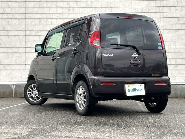 日産 モコ X 富山県 2012(平24)年 5.7万km アーバンブラウン 純正メモリナビ/Bluetooth、ワンセグTV、AM、FM、CD、SD/バックカメラ/ABS/盗難防止装置/プッシュスタート/スマートキー/スペアキー/ドアバイザー/純正マット/パワーステアリング/パワーウィンドウ/取扱説明書/保証書/記録簿