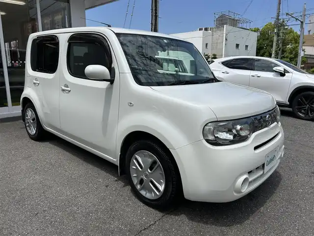 日産 キューブ 15X Vセレクション 愛知県 2014(平26)年 5.8万km ブリリアントホワイトパール 純正ナビ/Bluetooth/フルセグテレビ/ビルトインETC/オートライト/プッシュスタート/電格ミラー/ドアバイザー/取説、保証書、スペアキー