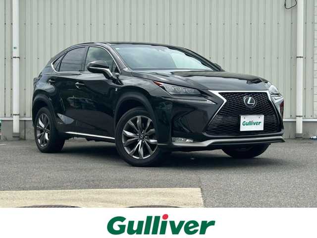 レクサス ＮＸ 300h Fスポーツ 山形県 2017(平29)年 8万km グラファイトブラックガラスフレーク 4WD/マークレビンソンプレミアムサラウンドサウンドシステム/衝突被害軽減システム/純正SDナビ/　　【CD DVD BD BT フルセグ USB AUX】/全周囲カメラ/電動リアゲート/レーダークルーズコントロール/LEDオートヘッドライト/レザーシート/パワーシート/シートエアコン/シートヒーター/ドライブレコーダー/アイドリングストップ/コーナーセンサー/ステアリングスイッチ/ステアリングヒーター/パドルシフト/電動格納ウィンカーミラー/BSM/スマートルームミラー/フォグランプ/スマートキー/ETC2.0