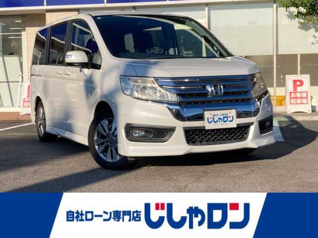 ホンダ ステップワゴン スパーダ インターナビ パワーED 静岡県 2013(平25)年 9.9万km ホワイトオーキッドパール (株)IDOMが運営する【じしゃロン焼津店】の自社ローン専用車両になります。こちらは現金またはオートローンご利用時の価格です。自社ローンご希望の方は別途その旨お申付け下さい/純正ＨＤＤナビ/（フルセグＴＶ/ＣＤ/ＤＶＤ）/両側パワースライドドア/バックカメラ/ＥＴＣ/ＨＩＤヘッドライト/オートライト/純正アルミホイール