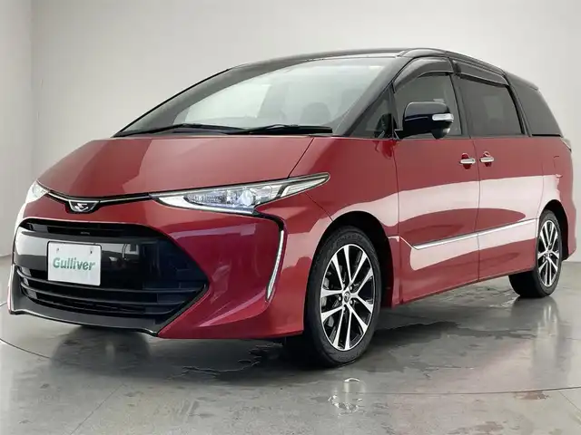 トヨタ エスティマ アエラス プレミアム 愛知県 2017(平29)年 6.4万km ブラック/レッドマイカメタリック 2トーン 純正１０型ナビ　両側パワスラ　禁煙　パワーシート　黒ハーフレザー　フルセグＴＶ　ＤＶＤ　バックカメラ　ＥＴＣ　セーフティセンス　衝突軽減　クルコン　車線逸脱　ＬＥＤオートライト　スマートキー　純正ＡＷ