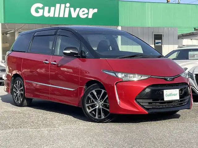 トヨタ エスティマ アエラス プレミアム 千葉県 2017(平29)年 6.4万km ブラック/レッドマイカメタリック 2トーン トヨタセーフティーセンス/・プリクラッシュセーフティー/・レーンキープアシスト/・オートマチックハイビーム/・アダプティブクルーズコントロール/純正10インチSDナビ【NSZN-Z66T】/・CD/DVD/MSV/Bluetooth/フルセグ/バックカメラ/両後パワースライドドア/ハーフレザーシート/運転席パワーシート/スマートキー/純正18インチアルミホイール/純正LEDヘッドライト/ビルトインETC/本革巻きステアリング/ドアバイザー/新車時保証書＆取扱説明書