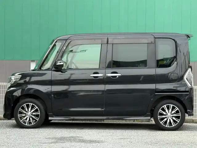 ダイハツ タント カスタム X トップED SAⅡ 千葉県 2016(平28)年 5.9万km ブラックマイカメタリック ケンウッドメモリナビ/フルセグ/レーンアシスト/衝突軽減ブレーキ/リアモニター/バックカメラ/片側パワースライド/ETC/純正アルミ/ハーフレザー/LEDライト