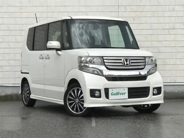 ホンダ Ｎ ＢＯＸ カスタム G ターボパッケージ 富山県 2012(平24)年 11.6万km プレミアムホワイトパール 純正ナビ/フルセグTV/バックカメラ/クルーズコントロール/横滑り防止装置/プッシュスタート/スマートキー/革巻きステアリング/ステアリングスイッチ/両側パワースライドドア/ベンチシート/オートライト/パドルシフト/ETC