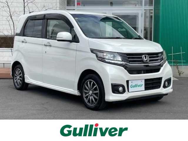 ホンダ Ｎ ＷＧＮ カスタム G Aパッケージ 青森県 2014(平26)年 9.6万km プレミアムホワイトパール 4WD/社外SDナビ・フルセグTV/CD・DVD・SD・Bluetooth/あんしんパッケージ/衝突軽減ブレーキ/サイドカーテンエアバック/横滑り防止機能/クルーズコントロール/合皮コンビシート/ETC/スマートキー/HIDヘッドライト/フォグランプ/純正14インチアルミ