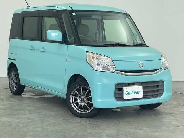 スズキ スペーシア X 三重県 2015(平27)年 7.2万km フレンチミントPM 社外ＣＤオーディオ/ETC/ステアリングリモコン連動/前席シートヒーター/両側パワースライドドア/社外14インチアルミホイール/アイドリングストップ/スマートキー/スペアキー/フロアマット