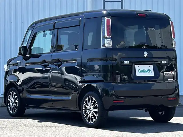 スズキ スペーシア HYBRID G 愛媛県 2019(平31)年 5.1万km ブルーイッシュブラックパール3 コーナーセンサー/ETC/Bluetooth/CD/Blu-ray/DVD/フルセグTV/前方ドラレコ/両側スライド/ベンチシート/社外アルミホイール/オートライト/レーンキープアシスト/スマートキー/スペアキー/アイドリングストップ/パワーステアリング/パワーウィンドウ