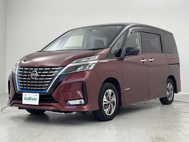 日産 セレナ e－パワー ハイウェイスター V 茨城県 2020(令2)年 5.5万km マルーンレッド 2トーン エマージェンシーブレーキ/プロパイロット/フリップダウンモニター/純正10インチSDナビ/　　CD/DVD/BT/フルセグ/アラウンドビューモニター/レーダークルーズコントロール/LEDオートライト/純正15インチアルミホイール/ステアリングスイッチ/アイドリングストップ/USBポート/ビルトインETC/禁煙車