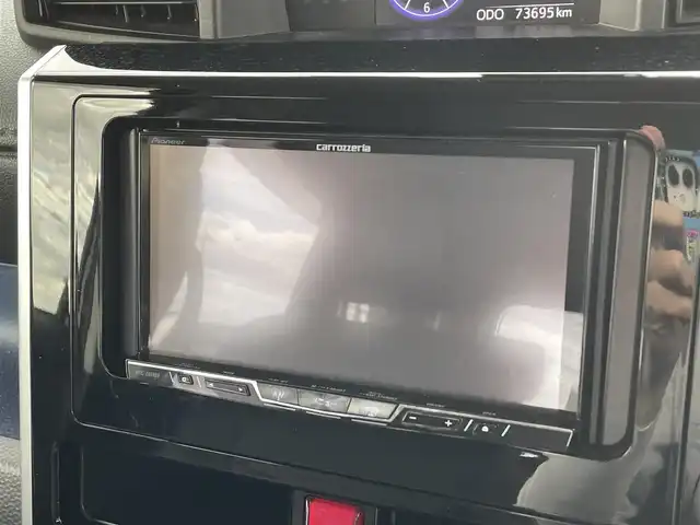 トヨタ タンク カスタムG－T 茨城県 2017(平29)年 7.4万km ブラックマイカメタリック 社外ナビ/【CD・DVD・TV・BT】/両側パワースライドドア/レーダーブレーキ/クルーズコントロール/ETC/アイドリングストップ/スマートキー/スペアキー１本/純正フロアマット/純正LEDヘッドライト/オートライト/横滑り防止装置/盗難防止装置