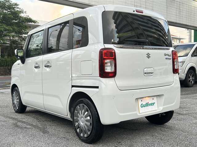 スズキ ワゴンＲ スマイル HYBRID X 沖縄県 2024(令6)年 0.8万km ピュアホワイトP 純正ナビ　/（ＡＭ／ＦＭ／ＣＤ／ＤＶＤ／ＢＴ）　/フルセグＴＶ　/全方位モニター　/両側パワスラ　/衝突軽減　/クルーズコントロール　/コーナーセンサー　/純正フロアマット　/ベンチシート　/レーンキープアシスト/アイドリングストップ/スマートキー/LEDヘッドライト/オートライト