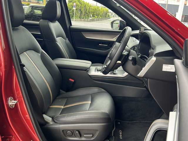 マツダ ＣＸ－６０ XD HV エクスクルーシブスポーツ 静岡県 2023(令5)年 1.7万km ソウルレッドクリスタルM 純正ナビ/・AM/FM/・Bluetooth/・USB/・TV/・HDMI/・Apple CarPlay/・Android Auto/メーカーオプション/ドライバー・パーソナライゼーション・システムパッケージ/パノラマサンルーフ/主要装備/・ＢＯＳＥサウンドシステム/・追従機能付クルコン/・全方位カメラ/・パワーバックドア/・ＥＴＣ/・リアフォグランプ/・前後ドラレコ/・パワーシート/・シートヒーター＆ベンチレーション/・本革シート(黒)/・純正２０インチアルミ/・i-stop/・TCS/・コーナーセンサー/・AC100V/150W電源/・BSM/・ヘッドアップディスプレイ/・電動チルト＆テレスコピックステアリング/・ヒルディセントコントロール/・スマートブレーキサポート