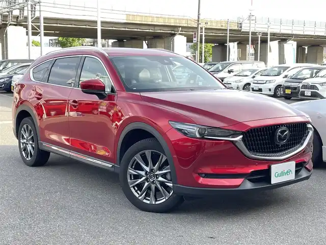 マツダ ＣＸ－８ XD Lパッケージ 石川県 2022(令4)年 3.1万km ソウルレッドクリスタルM 純正10.5型ナビ/純正CD/DVD/フルセグTV/全方位カメラ/LEDヘッドライト/黒革シート/シートヒーター/パワーバックドア/レーダークルーズ/レーダーブレーキ/純正アルミホイール/フリップダウンモニター/ドライブレコーダー