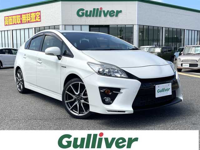 トヨタ プリウス S ツーリングセレクション 鳥取県 2012(平24)年 4.2万km ホワイトパールクリスタルシャイン G’s仕様/社外ナビ/ワンセグ/DVD/CD/BT/USB/ビルトインETC/LEDヘッドライト/フォグライト/G’ｓ18インチアルミホイール/G’ｓ前後バンパー/プッシュエンジンスタート/アイドリングストップ/ウィンカーミラー/電動格納ミラー/フロアマット・ドアバイザー/保証書・取扱説明書