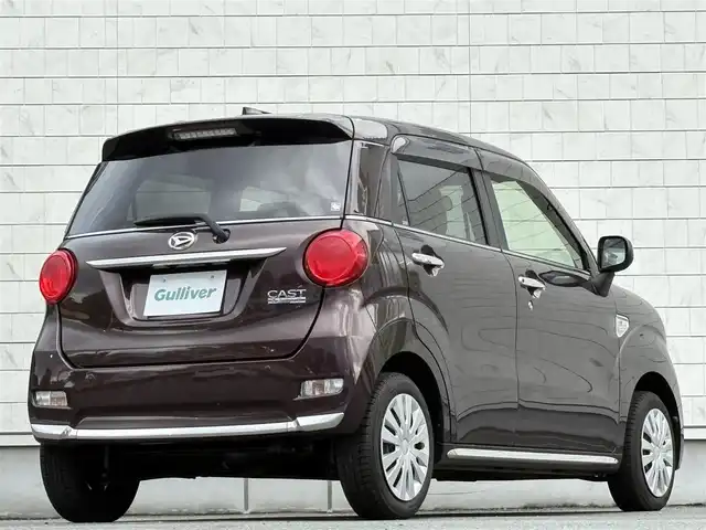 ダイハツ キャスト スタイル X SAⅡ 岩手県 2015(平27)年 4.3万km プラムブラウンクリスタルマイカ 禁煙車/4WD/スマートアシストII/社外ナビ/→フルセグTV/Bluetooth/CD/FM/AM/横滑り防止装置/衝突軽減システム/〇プッシュスタート/〇電動格納ミラー/〇ドアバイザー/〇フロアマット/〇スマートキー/〇シガーソケット/オートライト/ＬＥＤヘッドライト　