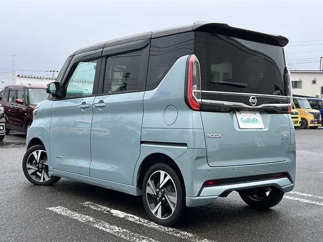 日産 ルークス HWS Gターボ プロパイロットED 秋田県 2023(令5)年 7.5万km アッシュブラウン/ソーダブルー ディスプレイオーディオ/純正BT、TV、/バックカメラ、全方位カメラ/ドライブレコーダー/コーナーセンサー/純正15インチAW/４WD/取説