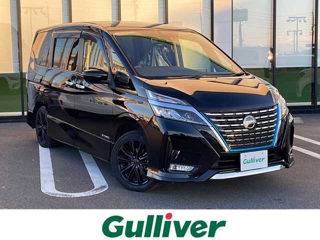 日産 セレナ e－パワー ハイウェイスター V 岐阜県 2021(令3)年 2.4万km 黒 インテリジェントルームミラー/アラウンドビューモニター/プロパイロット/エマージェンシーブレーキ/ブラインドスポットモニター/ドライブレコーダー/ETC/純正ナビ/両側パワースライドドア/フルセグTV/プッシュスタート/電動格納ミラー