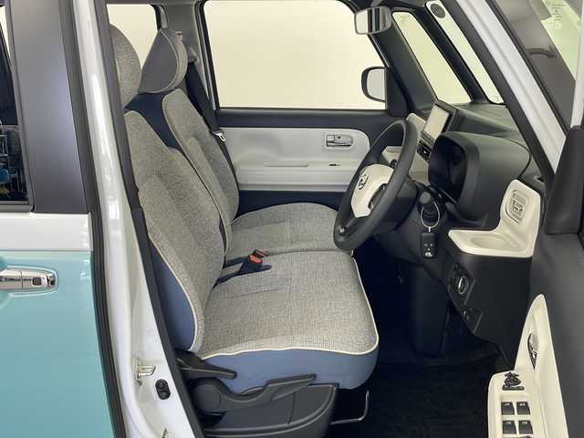 ダイハツ ムーヴ キャンバス ストライプス G 秋田県 2023(令5)年 0.8万km シャイニングホワイトパール/ファインミントメタリック 社外ナビ(FM AM BT)/バックカメラ/両側パワースライドドア/横滑り防止システム/ETC/衝突軽減システム/前席シートヒーター/コーナーセンサー/USBジャック/LEDヘッドライト/LEDフォグランプ/スマートキー/スペアキー/プッシュスタート/ステアリングリモコン/電動格納ミラー/アイドリングストップ/純正フロアマット