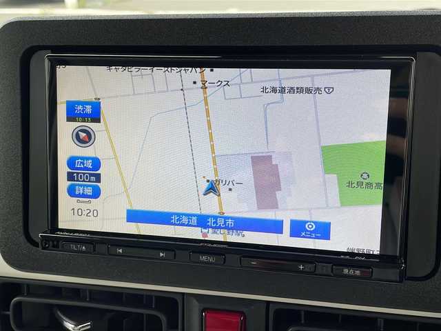 ダイハツ ムーヴ キャンバス ストライプス G 道東・釧路十勝 2023(令5)年 0.8万km シャイニングホワイトパール/ファインミントメタリック ・４WD/・社外メモリナビ(ラジオ BT)/・バックカメラ/・両側パワースライドドア/・衝突被害軽減ブレーキ/・横滑り防止装置/・ETC/・前席シートヒーター/・コーナーセンサー/・LEDヘッドライト/・LEDフォグランプ/・スマートキー/・プッシュスタート/・ステアリングリモコン/・電動格納ミラー/・アイドリングストップ/・純正フロアマット