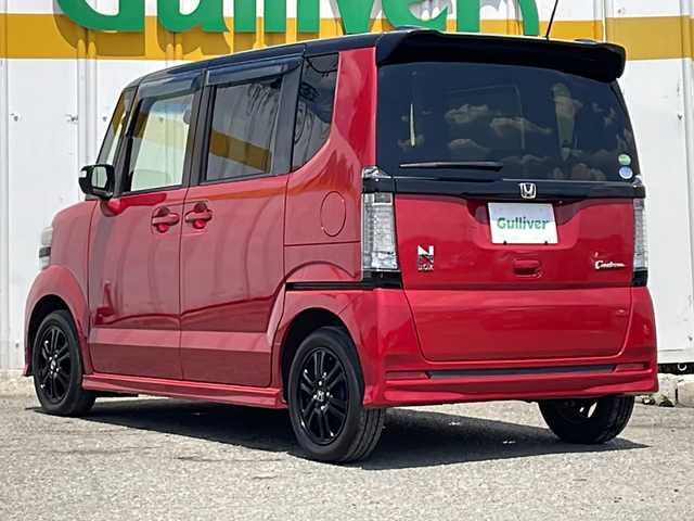 ホンダ Ｎ ＢＯＸ カスタム G Lパッケージ 静岡県 2016(平28)年 5.8万km ミラノレッド ワンオーナー/社外メモリーナビ＆ワンセグＴＶ/（ＤＶＤ＆ＣＤ＆ＢＴ）/バックカメラ/ビルトインＥＴＣ/前方ドライブレコーダー/左側パワースライドドア/革調シートカバー/革巻きステアリング/ステアリングリモコン/アイドリングストップ/純正エアロ/純正１４inアルミホイール/オートライト/ＨＩＤライト/フォグランプ/電動格納ミラー/スマートキー/プッシュスタート/Ｗエアバッグ/横滑り防止装置/ＡＢＳ/ドアバイザー/フロアマット/新車保証書/取扱説明書/スマートスペアキー有