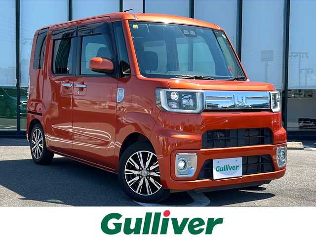 ダイハツ ウェイク G ターボ SA Ⅲ 岐阜県 2018(平30)年 3.5万km トニコオレンジメタリック 登録時走行距離34614km/社外７インチナビ　/フルセグＴＶ/CD　/バックカメラ　/ターボ　/両側パワースライドドア　/純正アルミホイール　/純正フロアマット　/ワンオーナー　/コーナーセンサー　/プッシュスタート　/スマートキー　/スペアキー　/LEDヘッドライト/オートライト/フォグランプ/アイドリングストップ/横滑り防止装置/衝突被害軽減システム/ＥＴＣ