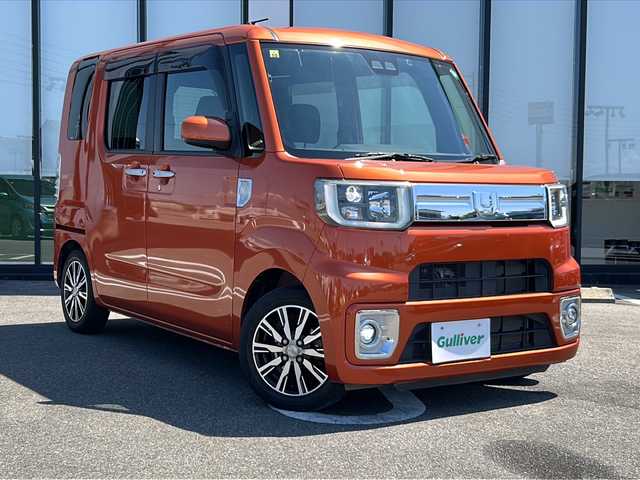 ダイハツ ウェイク G ターボ SA Ⅲ 岐阜県 2018(平30)年 3.5万km トニコオレンジメタリック 登録時走行距離34614km/社外７インチナビ　/フルセグＴＶ/CD　/バックカメラ　/ターボ　/両側パワースライドドア　/純正アルミホイール　/純正フロアマット　/ワンオーナー　/コーナーセンサー　/プッシュスタート　/スマートキー　/スペアキー　/LEDヘッドライト/オートライト/フォグランプ/アイドリングストップ/横滑り防止装置/衝突被害軽減システム/ＥＴＣ