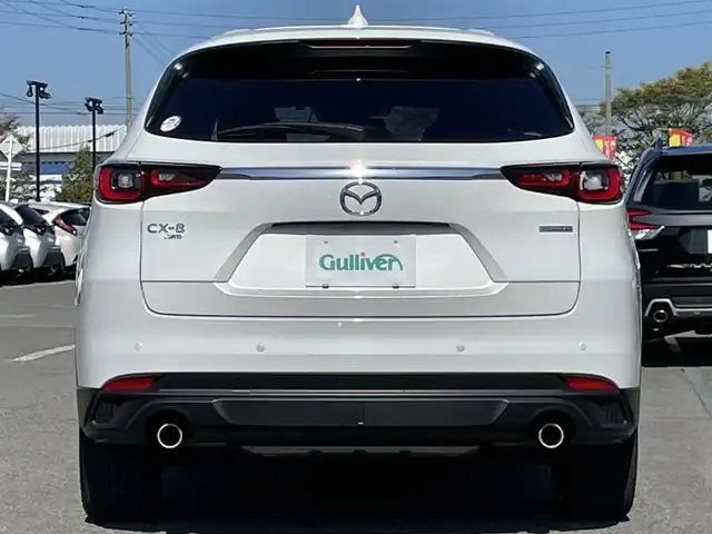 マツダ ＣＸ－８ 25S スマートエディション 道央・札幌 2023(令5)年 2.2万km ロジウムホワイトプレミアムメタリック ４WD/純正メーカーナビ/AM/FM/BT/フルセグ/衝突被害軽減ブレーキ/横滑り防止装置/レーダークルーズコントロール/オフロードトランクションコントロールシステム/レーンキープアシスト/クリアランスソナー/ブラインドスポットモニター/全方位カメラ/ETC/ドライブレコーダー/アイドリングストップ/パワーバックドア/D席パワーシート/D席メモリーシート/前席シートヒーター/ハンドルヒーター/革巻きステアリング/ステアリングリモコン/置くだけ充電/電動パーキング/オートブレーキホールド/プッシュスタート/スマートキー/LEDヘッドライト/オートライト/オートハイビーム/電動格納ミラー/ウィンカーミラー/純正フロアマット/スペアキー/純正AW付冬タイヤ積込/225/65/R17/2020年/山6mm