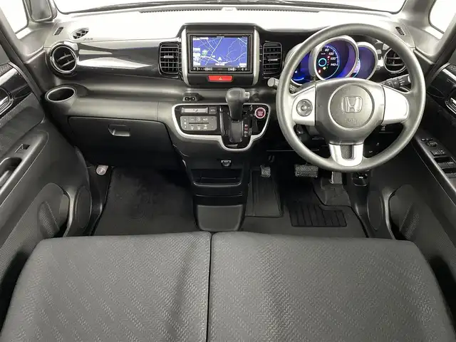 ホンダ Ｎ ＢＯＸ カスタム G Aパッケージ 福島県 2015(平27)年 6.7万km プレミアムゴールドパープルパール ホンダセンシング/・衝突被害軽減ブレーキ/・誤発進抑制装置/社外7インチナビ/・型番：AVIC-RZ07/・フルセグTV/BT/SD/CD/DVD/FM/AM/・バックカメラ/・ETC/・前方ドライブレコーダー/片側パワースライドドア/ステアリングリモコン/ベンチシート/・チップアップシート/プッシュスタート/・スマートキー/HIDヘッドライト/・フォグランプ/・オートライト/純正フロアマット/純正14インチAW/電動格納ミラー/・ウィンカーミラー