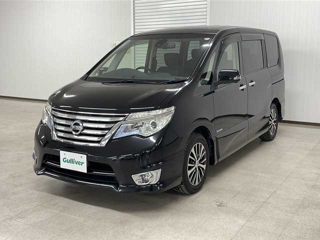 日産 セレナ HWS S HV Vセレ +SeftyⅡ 熊本県 2016(平28)年 7.8万km ダイヤモンドブラック 純正ＳＤナビ/全方位カメラ/ＥＴＣ/ドラレコ/クルーズコントロール/両側パワースライドドア/フリップダウンモニター/レーンキープアシスト/前後コーナーセンサー/衝突軽減システム/横滑り防止装置/プッシュスタート/スマートキー/オートライト/フォグランプ/純正16インチＡＷ