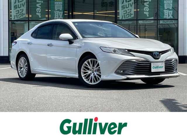トヨタ カムリ G レザーパッケージ 岡山県 2018(平30)年 8.8万km プラチナホワイトパールマイカ 登録時走行距離87449km/純正8インチナビ/フルセグTV(AM.FM.CD.DVD.BT)/バックカメラ/ビルトインETC2.0/シートヒーター/レーダークルーズコントロール/衝突軽減ブレーキ/レーンキープアシスト/クリアランスソナー/オートマチックハイビーム/パワーバックドア/USB入力端子/純正１８インチAW/純正フロアマット