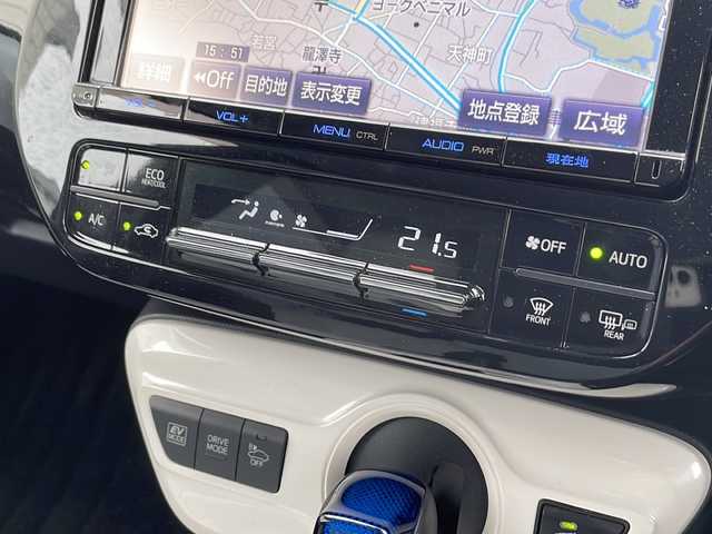 トヨタ プリウス A プレミアム　ツーリングセレ 福島県 2016(平28)年 7.3万km ホワイトパールクリスタルシャイン 純正９型ナビ　ヘッドアップディスプレイ　フルセグ　バックＣ　ＢＴ　ＥＴＣ　電動白革シートヒーター　前後ドラレコ　レーダークルーズ　オートパーキング　ＢＳＭ　ＡＣ１００Ｖ　純正１７ＡＷ　スペアキー
