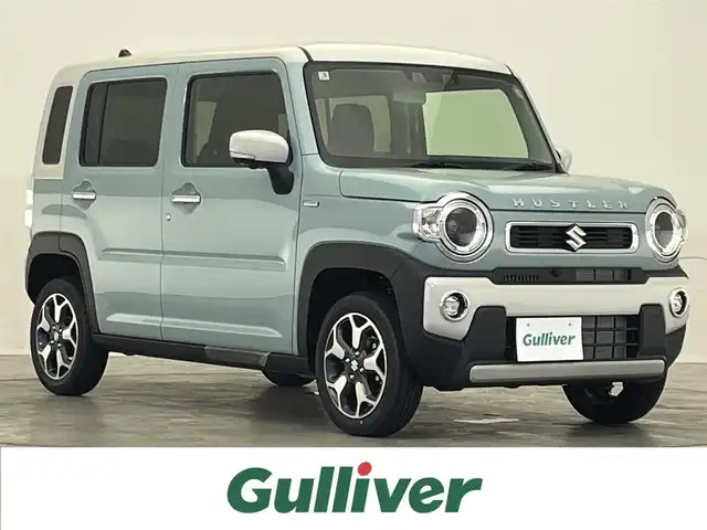 スズキ ハスラー HYBRID X 滋賀県 2025(令7)年 0.1千km オフブルーメタリック/ソフトベージュメタリック 届出済未使用車/２トーンカラー仕様/純正９型ナビ/【CD/DVD/Bluetooth/フルセグTV/AppleCarPlay】/全方位モニター/スズキセーフティサポート/・デュアルカメラブレーキサポート/・誤発進抑制機能/・車線逸脱抑制機能/・車線逸脱警報機能/・ふらつき警報機能/・先行車発進お知らせ機能/・アダプティブクルーズコントロール/・ハイビームアシスト/・標識認識機能/・後退時ブレーキサポート/・後方誤発進抑制機能/シートヒーター/ステアリングスイッチ/ＬＥＤライト/オートライト/コーナーセンサー