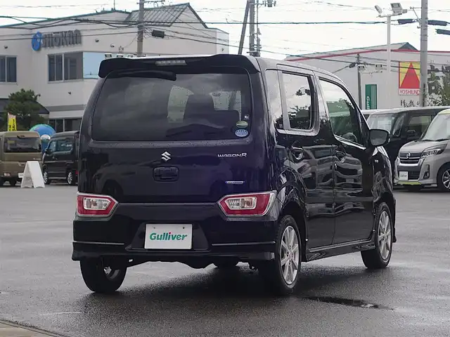 スズキ ワゴンＲ HYBRID FZ 山形県 2017(平29)年 2.1万km ブルーイッシュブラックパール3 4WD/デュアルセンサーブレーキサポート/メモリナビ/　　【CD　DVD　BT　フルセグ　USB】/LEDオートライト/シートヒーター/純正14インチアルミホイール/アイドリングストップ/純正フロアマット/電動格納ウィンカーミラー/スマートキー/ETC