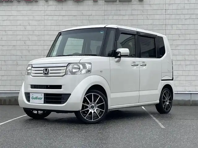 ホンダ Ｎ ＢＯＸ G Lパッケージ 富山県 2012(平24)年 7.1万km プレミアムホワイトパール ワンオーナー/４ＷＤ/社外SDナビ/フルセグＴＶ／Ｂｌｕｅｔｏｏｔｎ/バックカメラ/スマートキー２本/プッシュスタート/ドライブレコーダー/純正ＡＷ付スタッドレス積込/ステアリングスイッチ/LEDヘッドライト/ベンチシート/社外AW16インチ/Wエアバック/ABS/保証書／取説有り/両側パワースライドドア