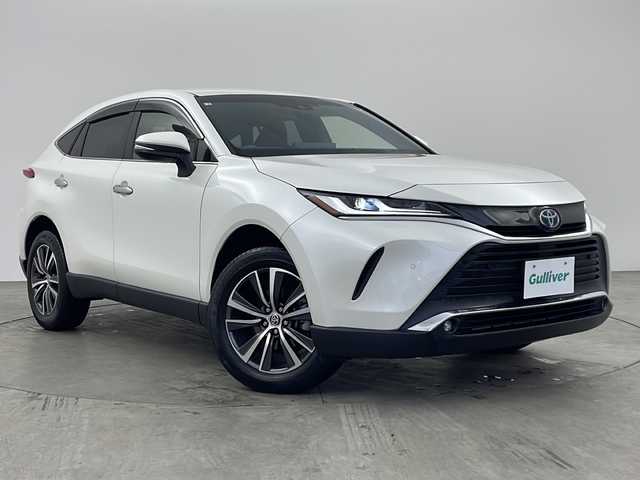 トヨタ ハリアー ハイブリッド G 兵庫県 2020(令2)年 7万km ホワイトパールクリスタルシャイン ・純正ディスプレイナビ＆TV&USB&BT&Miracast/・バックカメラ/・レーダークルーズコントロール/・ビルトインETC/・パワーバックドア/・デジタルインナーミラー/・トヨタセーフティセンス/・プリクラッシュセーフティ/・レーンディパチャ―アラート/・クリアナンスソナー/・先行車発進お知らせ/・ハーフレザーシート/・パワーシート/・ドアミラーヒーター/・LEDオートライト/・フォグランプ/・オートマチックハイビーム/・純正18インチアルミホイール/・純正フロアマット/・ステアリングリモコン/・カーテンエアバック/・W＋サイドエアバック/・スマートキー/・プッシュスタート