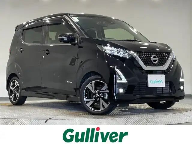 日産 デイズ ハイウェイスターG ターボ 愛知県 2021(令3)年 1.5万km ブラック 純正９インチナビ　/（Bluetooth/フルセグTV/CD・DVD再生/SD/FM/AM)/アラウンドビューモニター　/エマージェンシーブレーキ　/車線逸脱警報　/ソナー　/ＬＥＤヘッドライト/LEDフォグランプ　/ＵＳＢ接続　/アイドリングストップ　/ドライブレコーダー　/プッシュスタート　/　　-スマートキー/先行車発進告知/横滑り防止